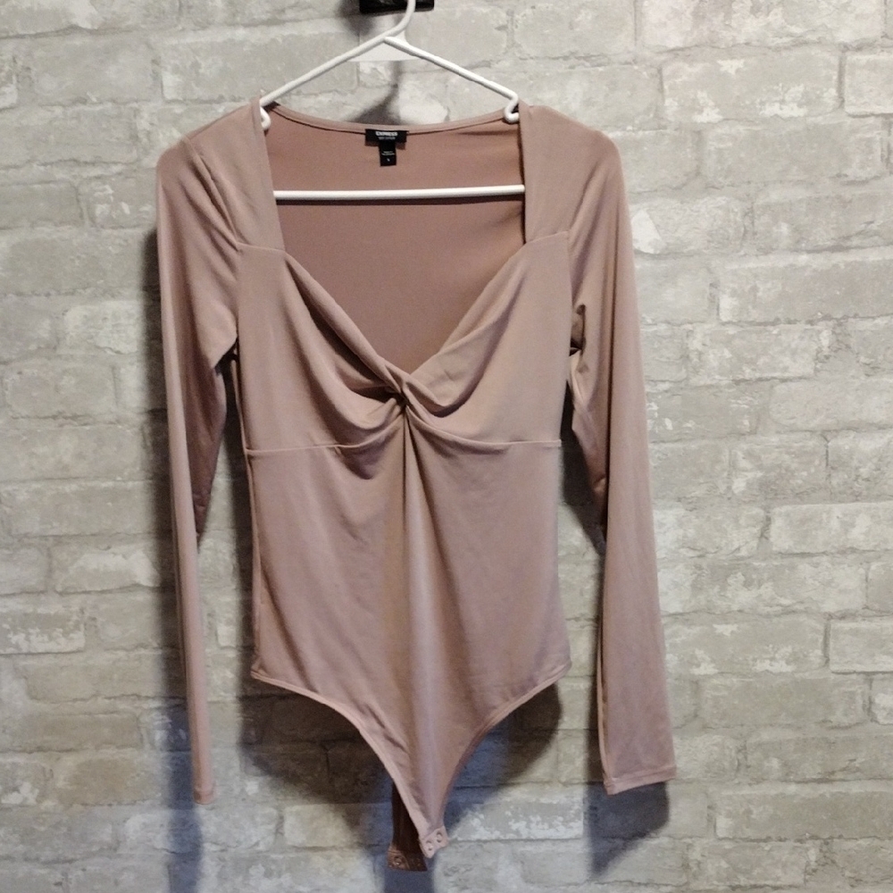 Express Elegant Mauve Long Sleeve Bodysuit